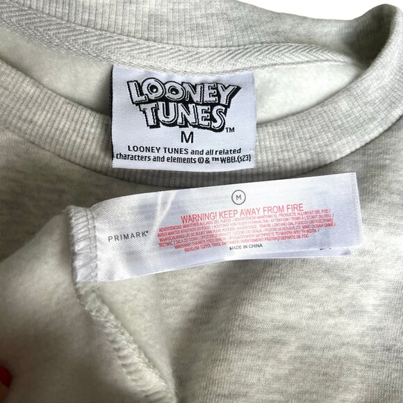 Unisex crew neck Sweatshirt light Grey Size M, new Looney Tunes from Primark. - Picture 7 of 11